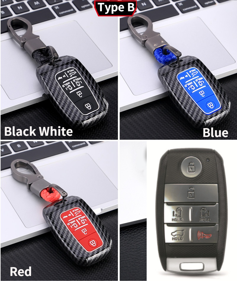 Cover portachiavi in carbonio ABS 5 6 pulsanti per Kia Sedona/Grand/Carnival/Sorento - H4ee4b2ef7c494855addbe3d65f63af0b9