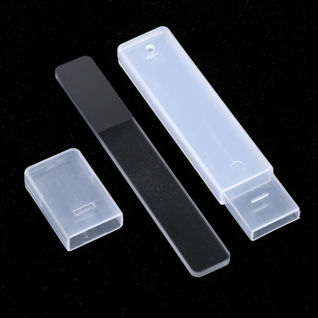 Glass Nail Shiner Nano Crystal Nail Files Buffer Polished Nails with Cases