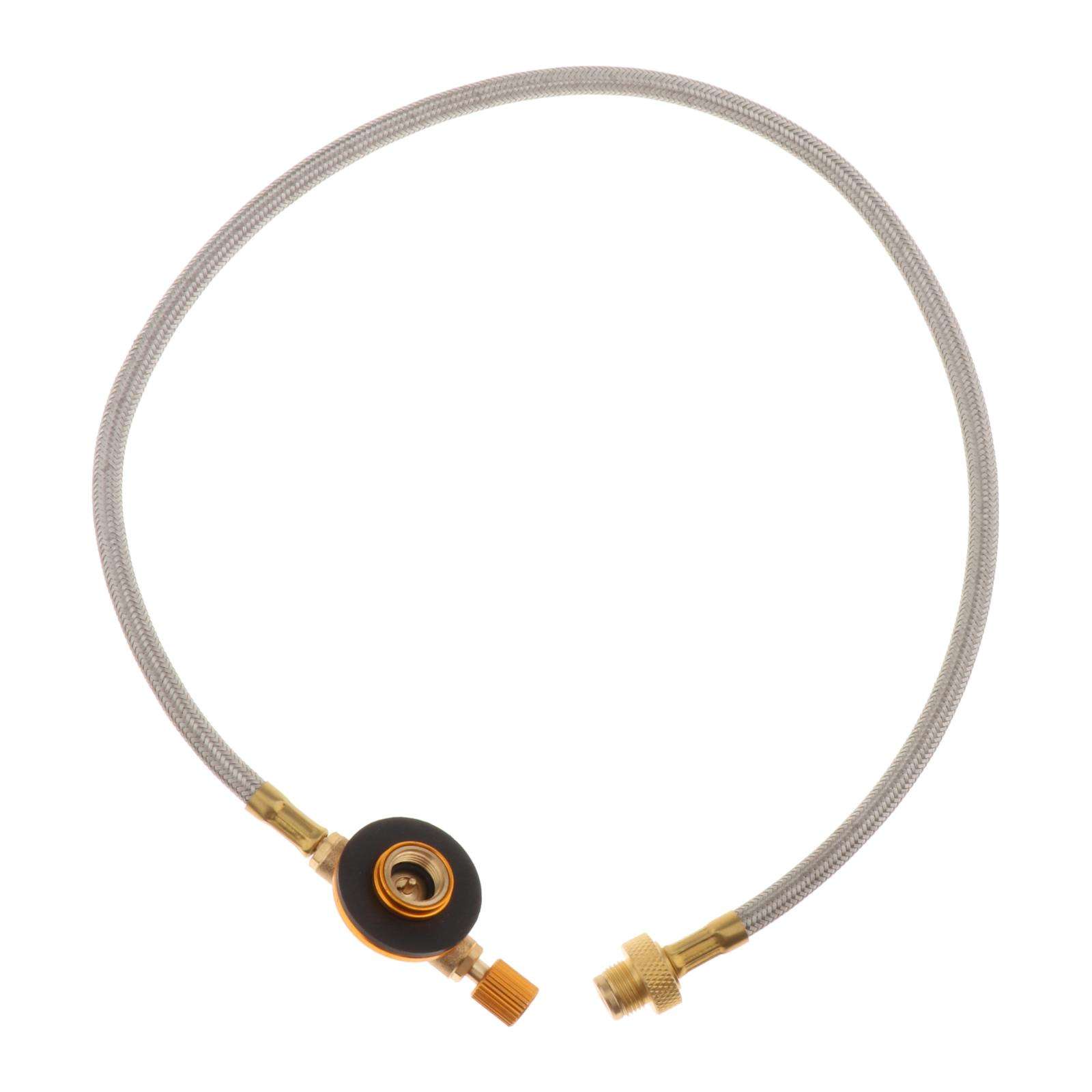 23Inch Adjustable Propane Regulator Hose Assembly, Gas Hose Pipe Tube Fits Camping Picnic BBQ Gas Cooker, Burner, Propane Tank