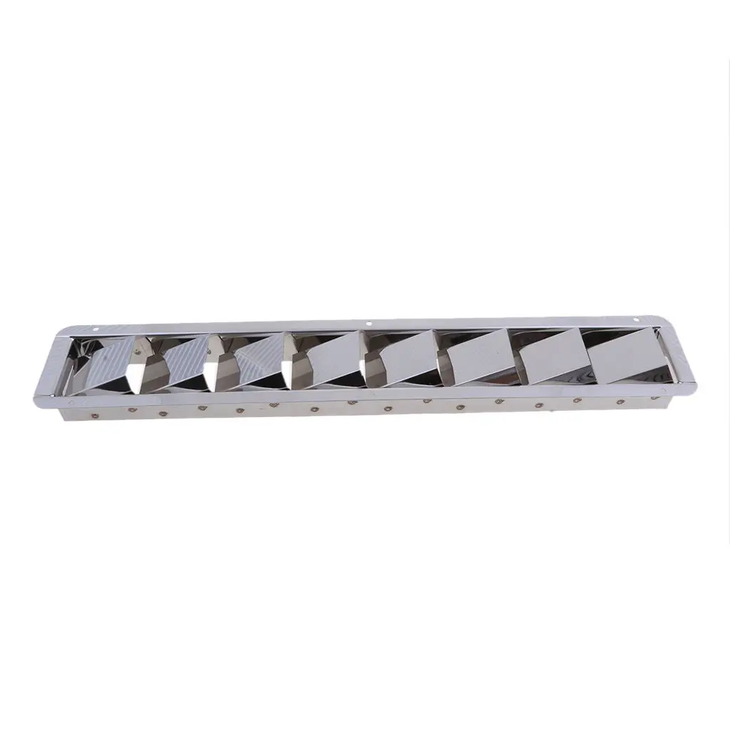 8 Slots Louvered Vents, Boat Marine Hull Air Vent Grill Replacement Part for RV Caravan - Stainless Steel (Silver)