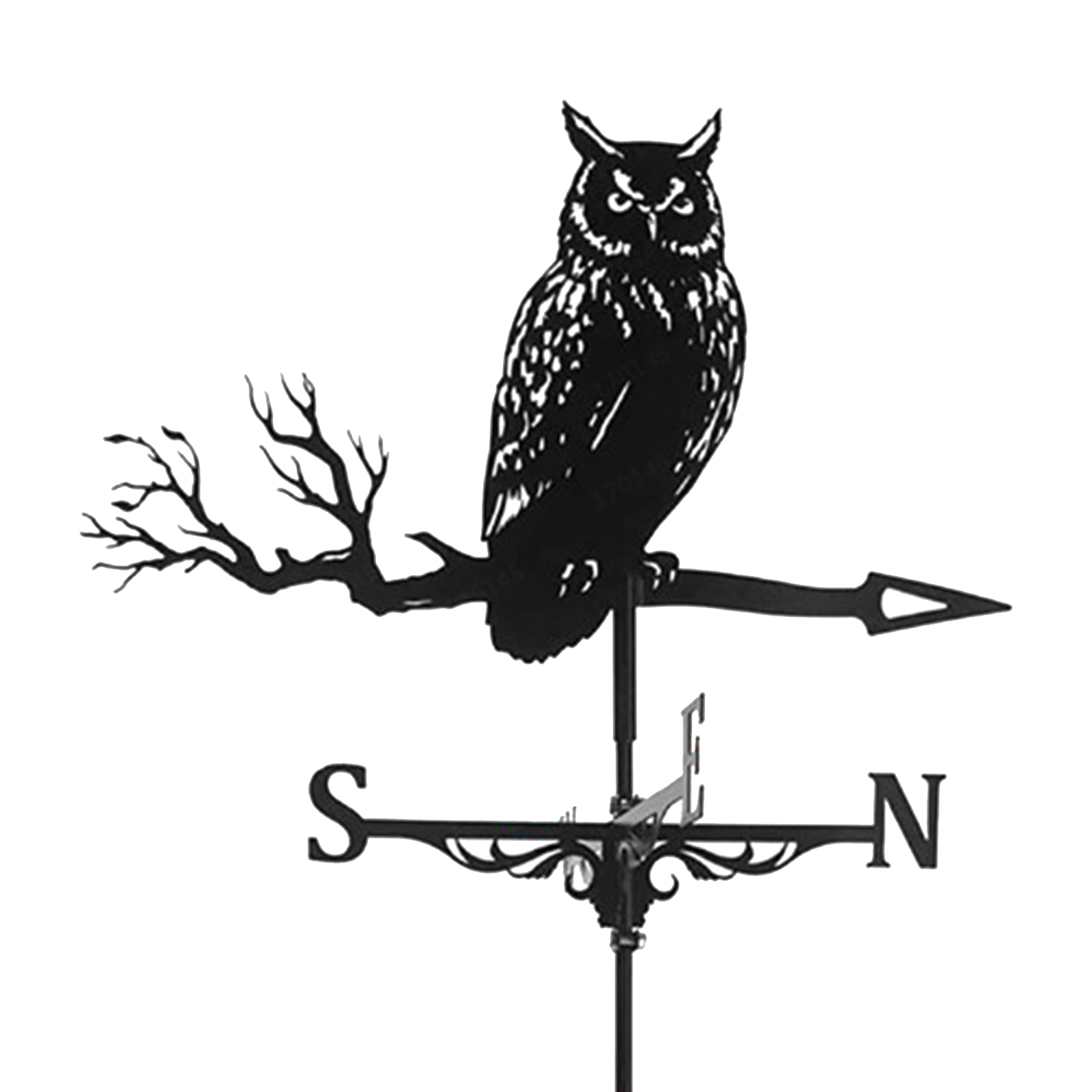 Durable Metal Owl Weathervane Weather Vane Yard Barn Scene Crafts 75cm Tall