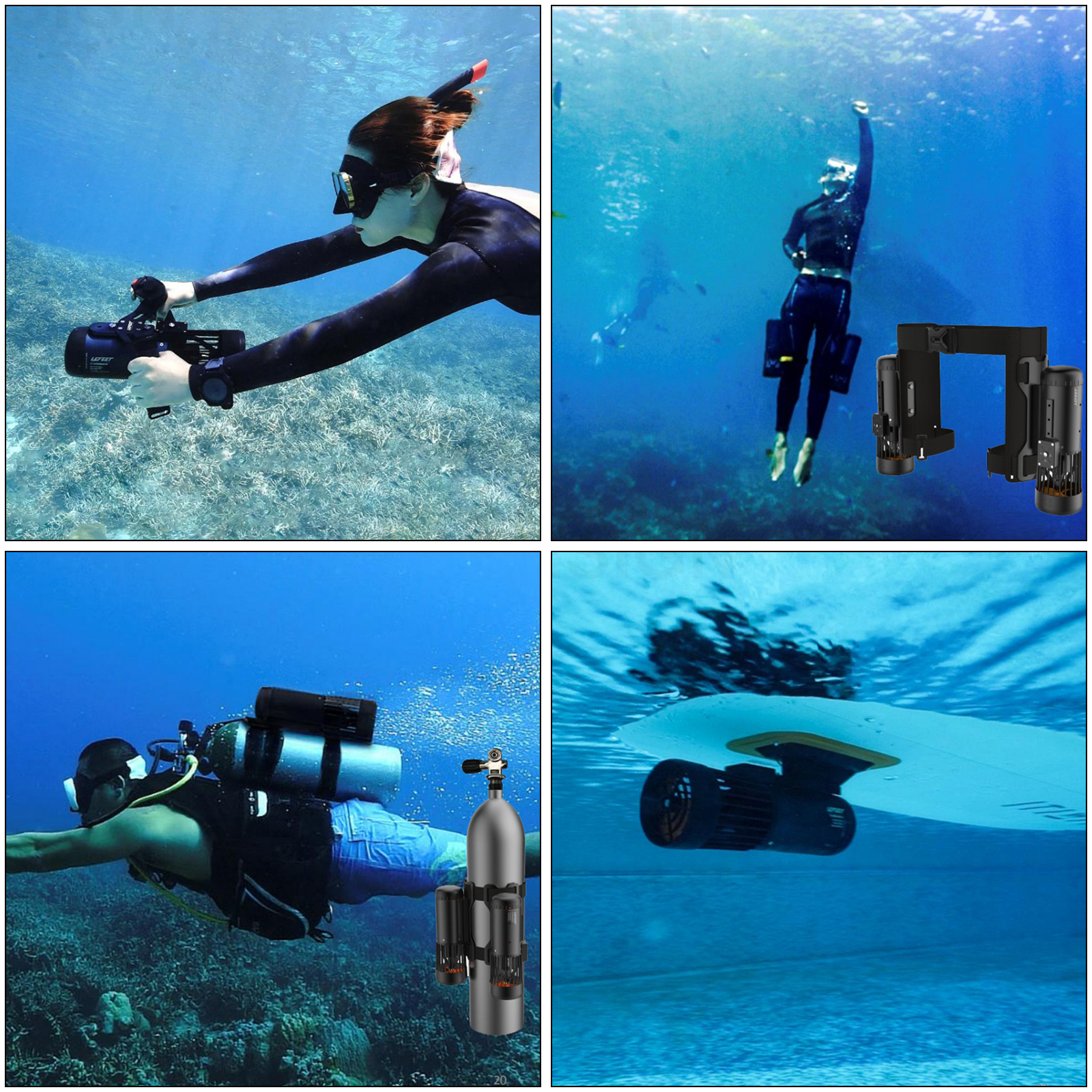 Underwater Scooter Electric Diving Booster for Water Sports Swimming Pool, Deep Diving, Snorkeling, Sea Adventures