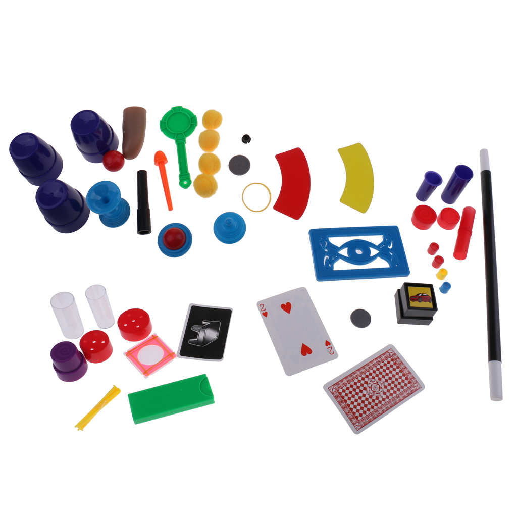 Amazing Magic Tricks Set Over 75 Classic Tricks Props Kit Mysterious Levitating Wand Kids Card Coin Trick Toys