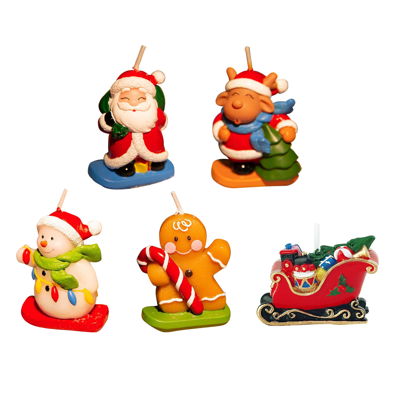Realistic Xmas Candle Decoration Candle Living Room Multi-Shape Wax Office Unscented Decorative Tea Candle Christmas Eve Gifts