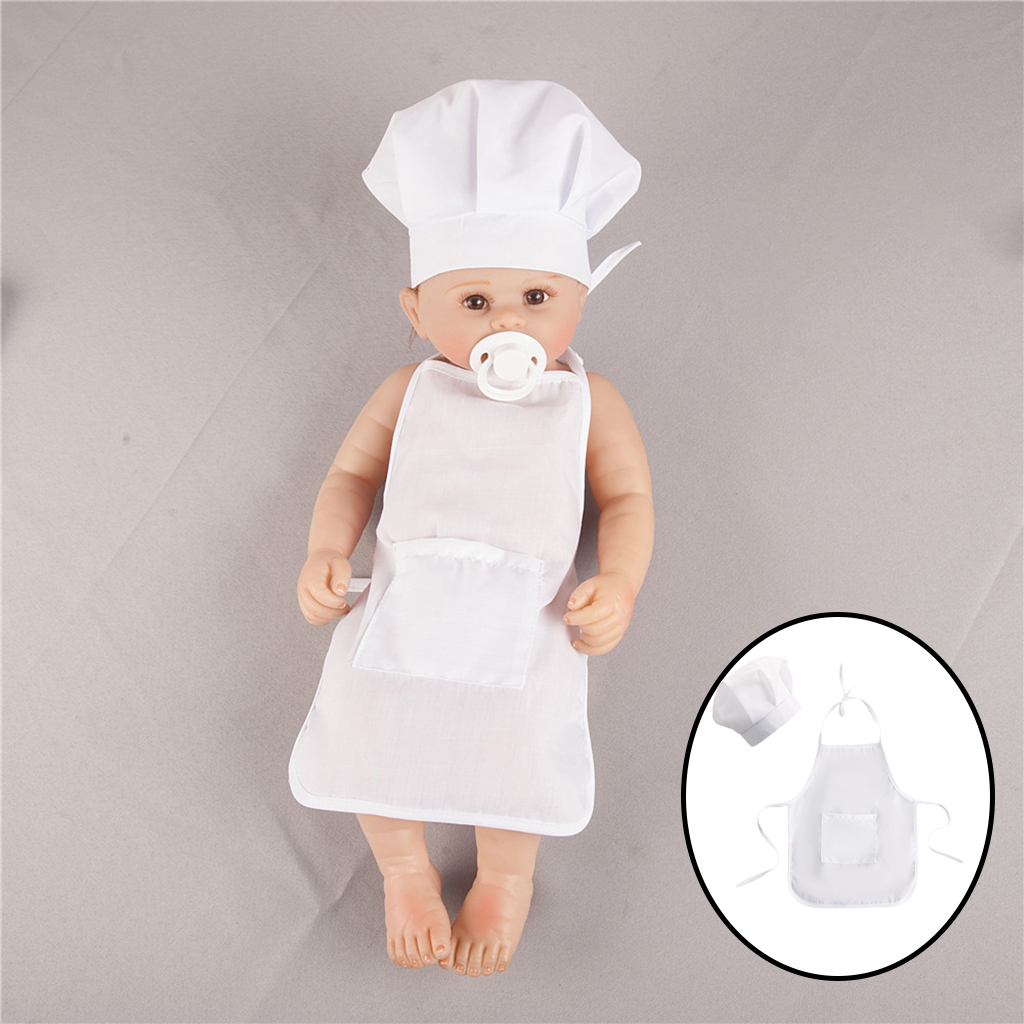 Breathable Soft Cotton Baby Infant Newborn Photography Prop Boys Girls Chef Apron Hat Cook Outfits Costume for Kids Baby Suit