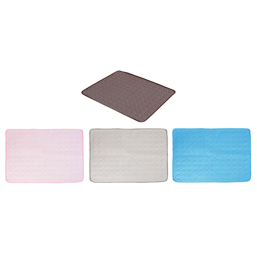 Pet Dog Cooling Mat Breathable Ice Silk Pad Foldable Portable Grey 70x55cm