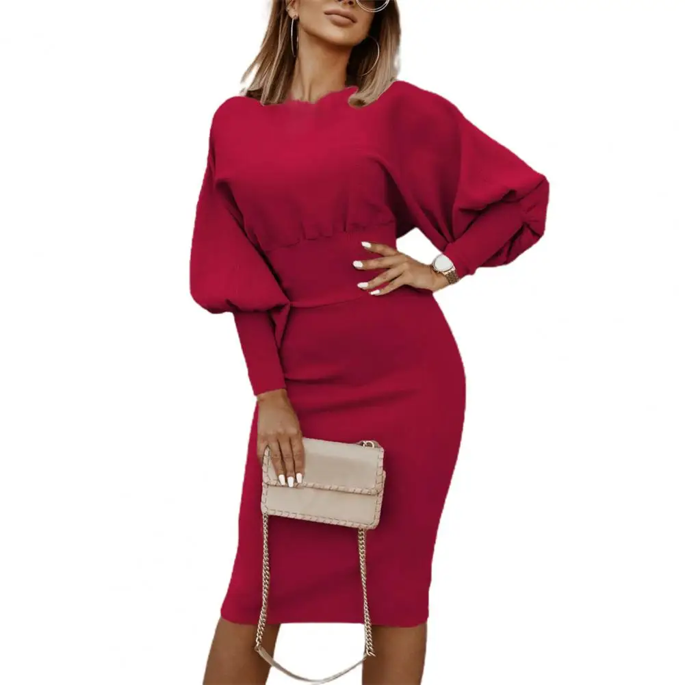 Winter Dress Cozy Pullover Dress Solid Color All Match  Trendy Women Warm Pullover Dress mother of the groom dresses