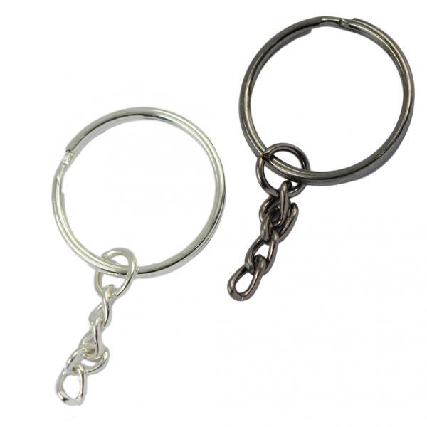 2x 12pcs /Silver Split Key Rings Chains Twist Findings Blanks Keyring