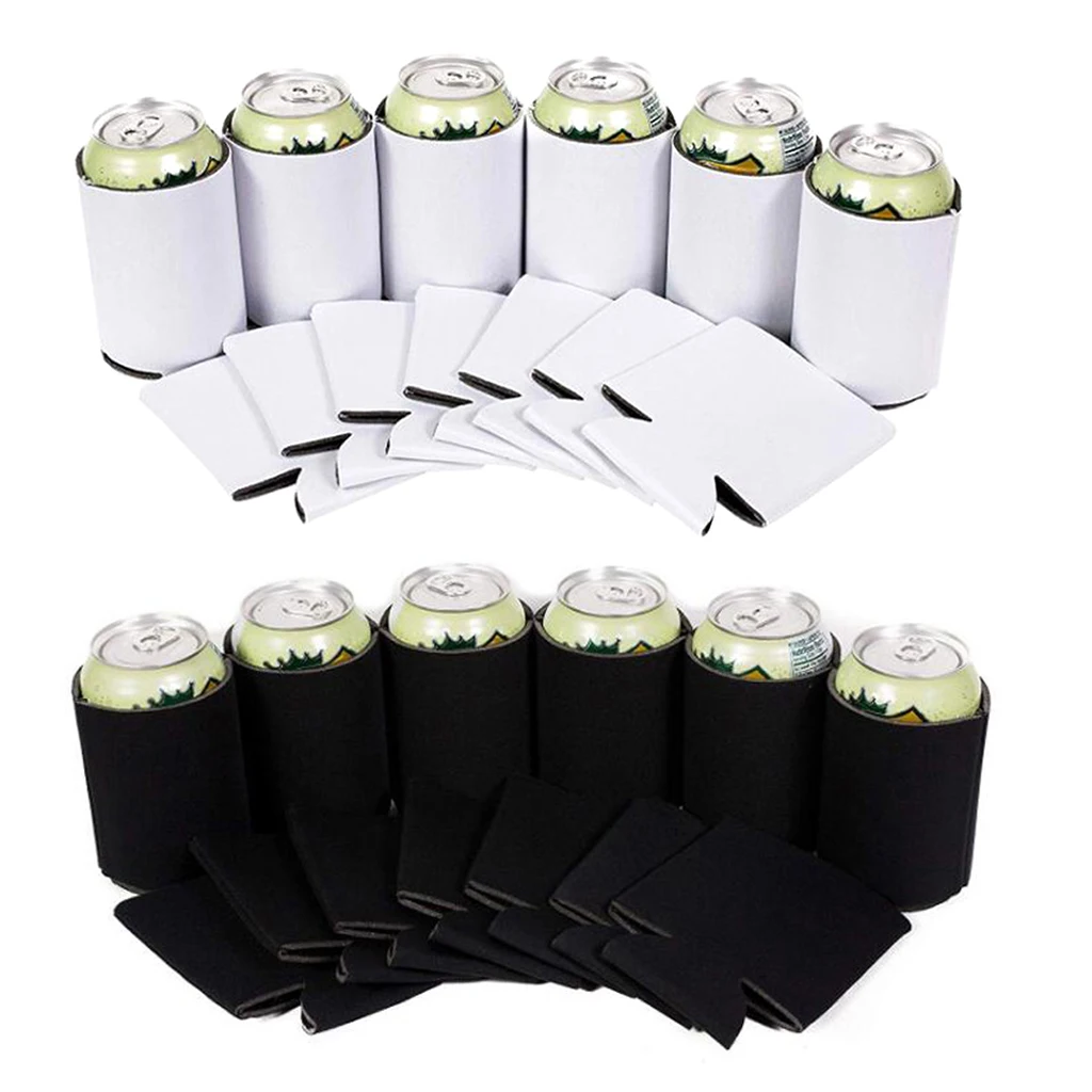 60Pcs Foldable Beer Can Coolers Sleeves Soft Cooler for Parties Beer Bottles
