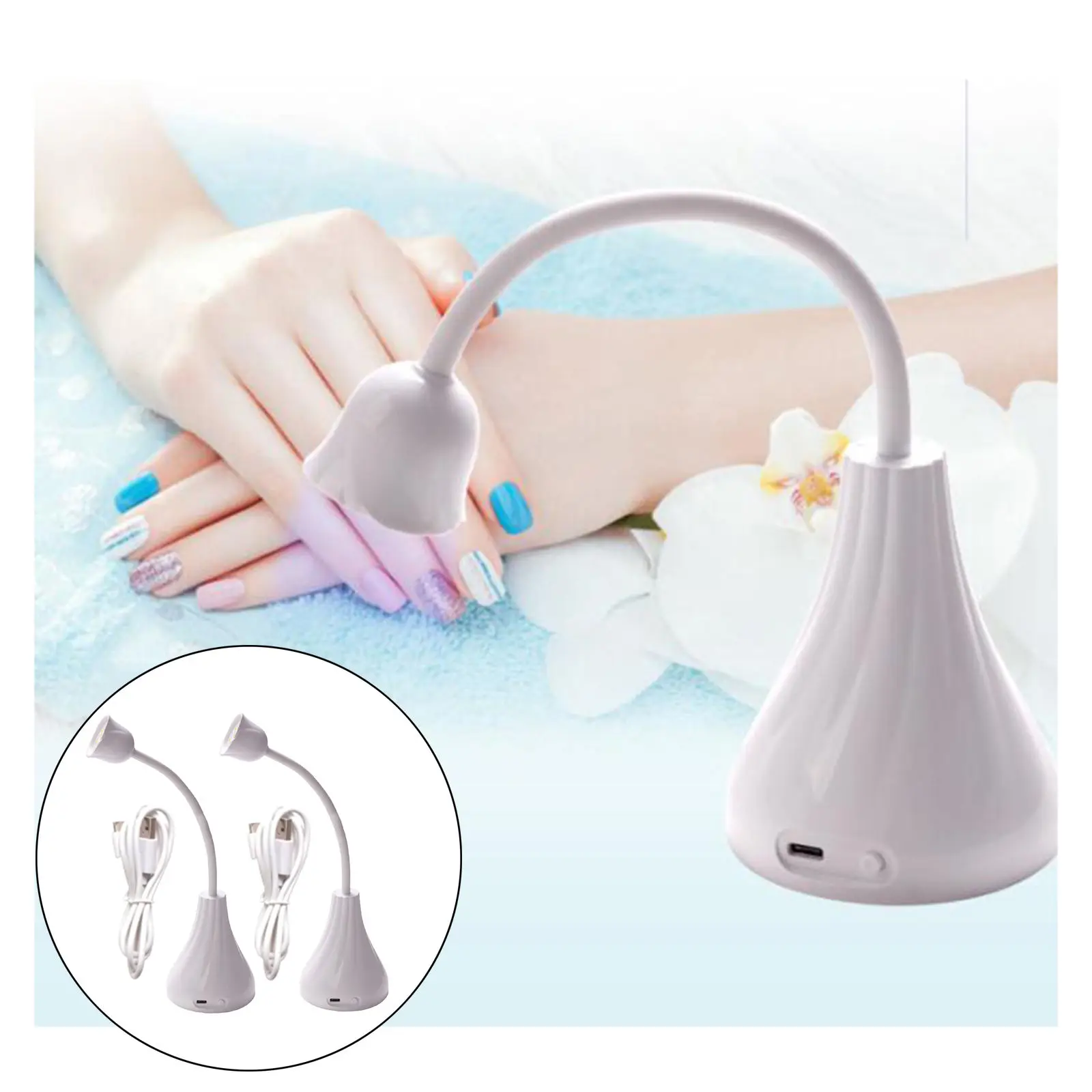 USB LED Nail Lamp Light Rotation Nail Dryer for Nail Art, Salon, Girls Women