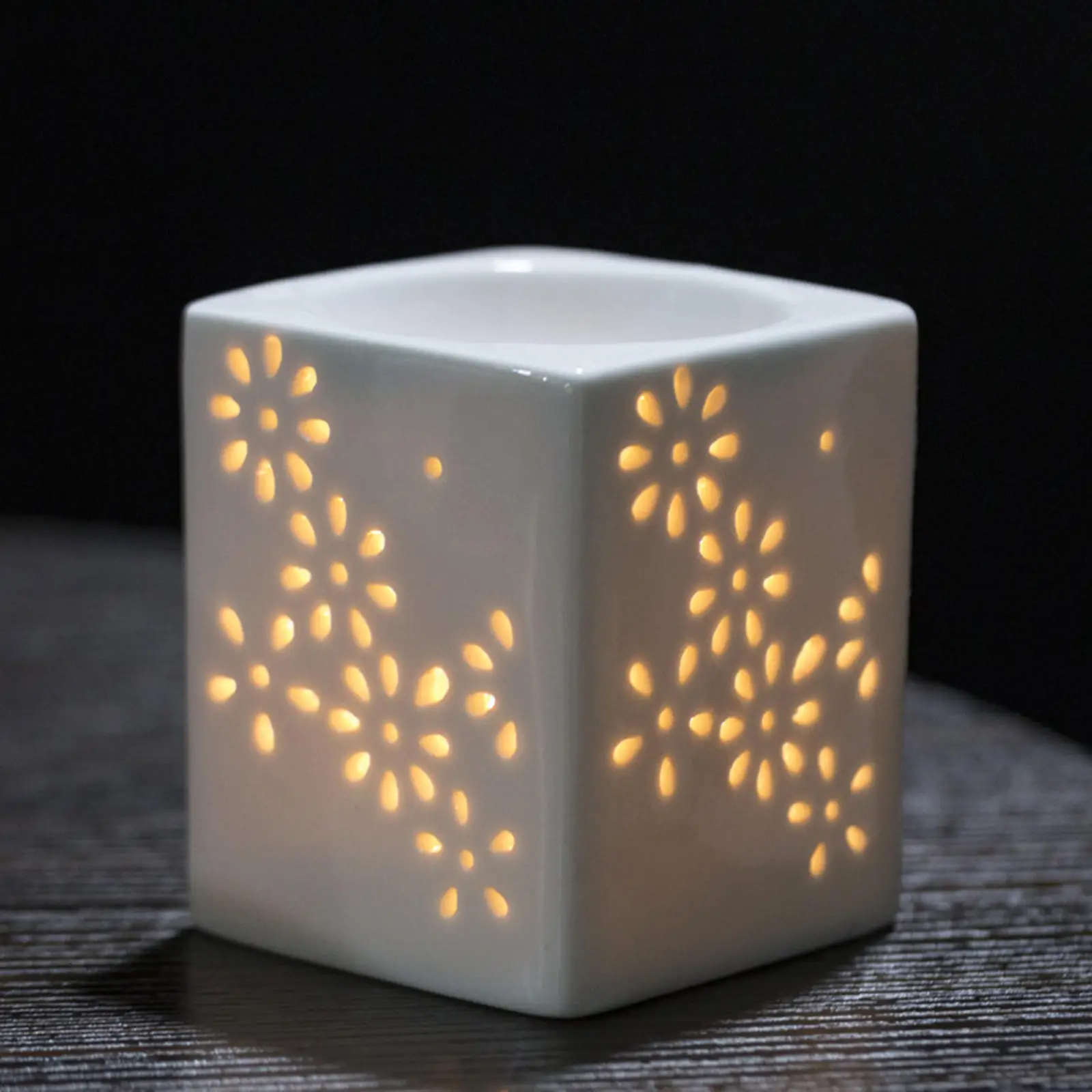 Ceramic Tealight Candle Holder Essential Oil Burner Aroma Diffuser Furnace Home Decoration Romantic White
