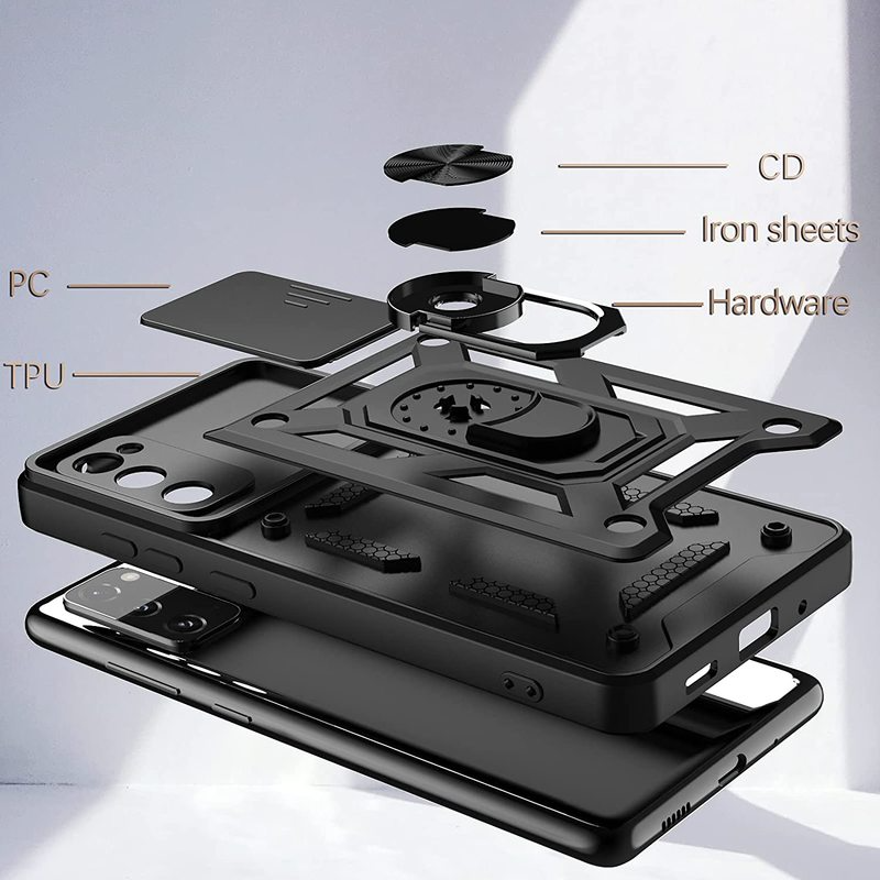 OPPO Reno 6 Z A16 A15 A74 A54 A94 A15S Case Realme  8 C21 C11 2021 A9 A5  Slide Stand Kickstand Ring Camera Military Grade Cover
