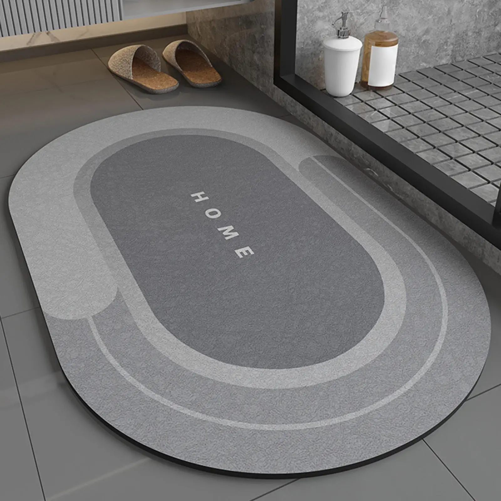 Bath Mat Oilproof Washable Super Cozy Rubber Backing Super Absorbent Bathroom Carpet for Toilet