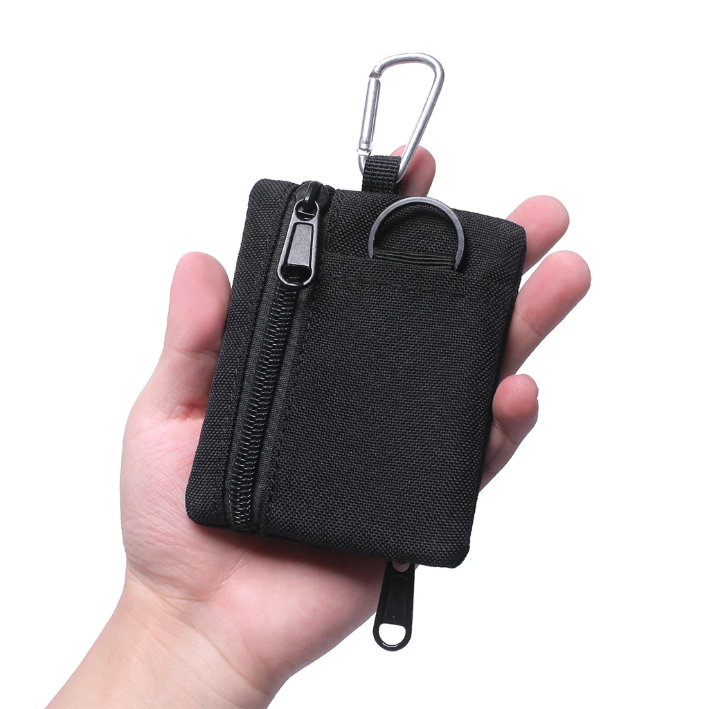 Multi-purpose Money Wallet Outdoor Change Purse Key Pouch with Zipper Utility Organizer for Change Money Keys for Men & Women