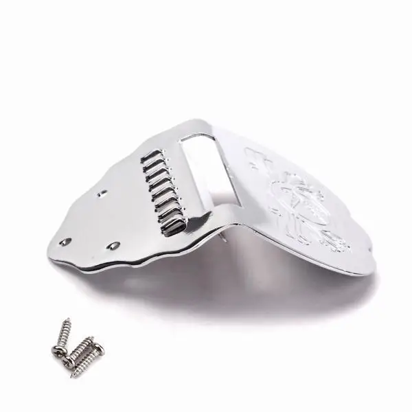 Chrome K Word Scalloped Mandolin Replacement Tailpiece 