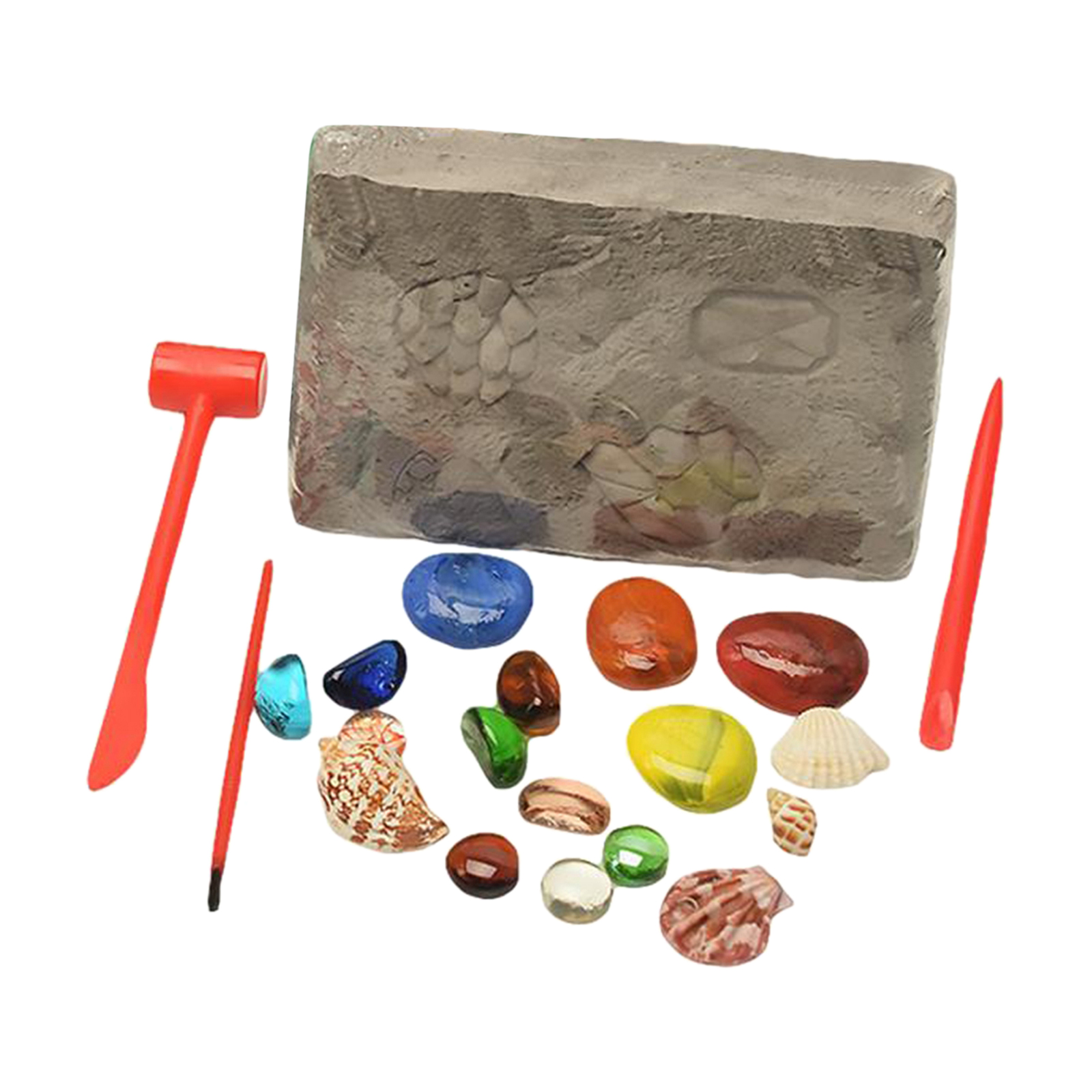 2xCrystal Gemstone Mining Digging Kit Kids DIY Excavation Treasure Toy Set