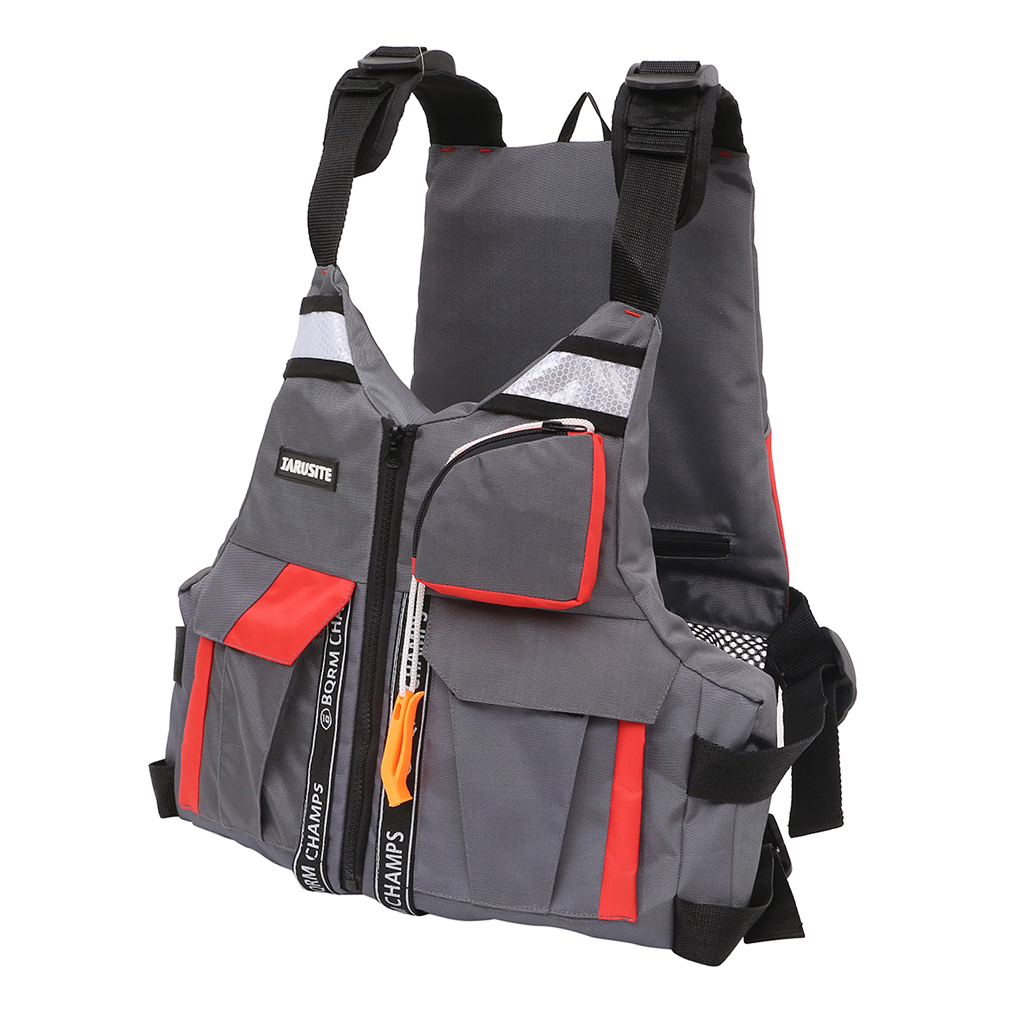 Reflective Life Jacket Fishing Mesh Vest Waistcoat Floats PFD with Whistle