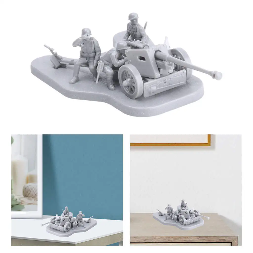 1:72 Artillery Model Toy Soldier Puzzles Assembly Scene   for Adults