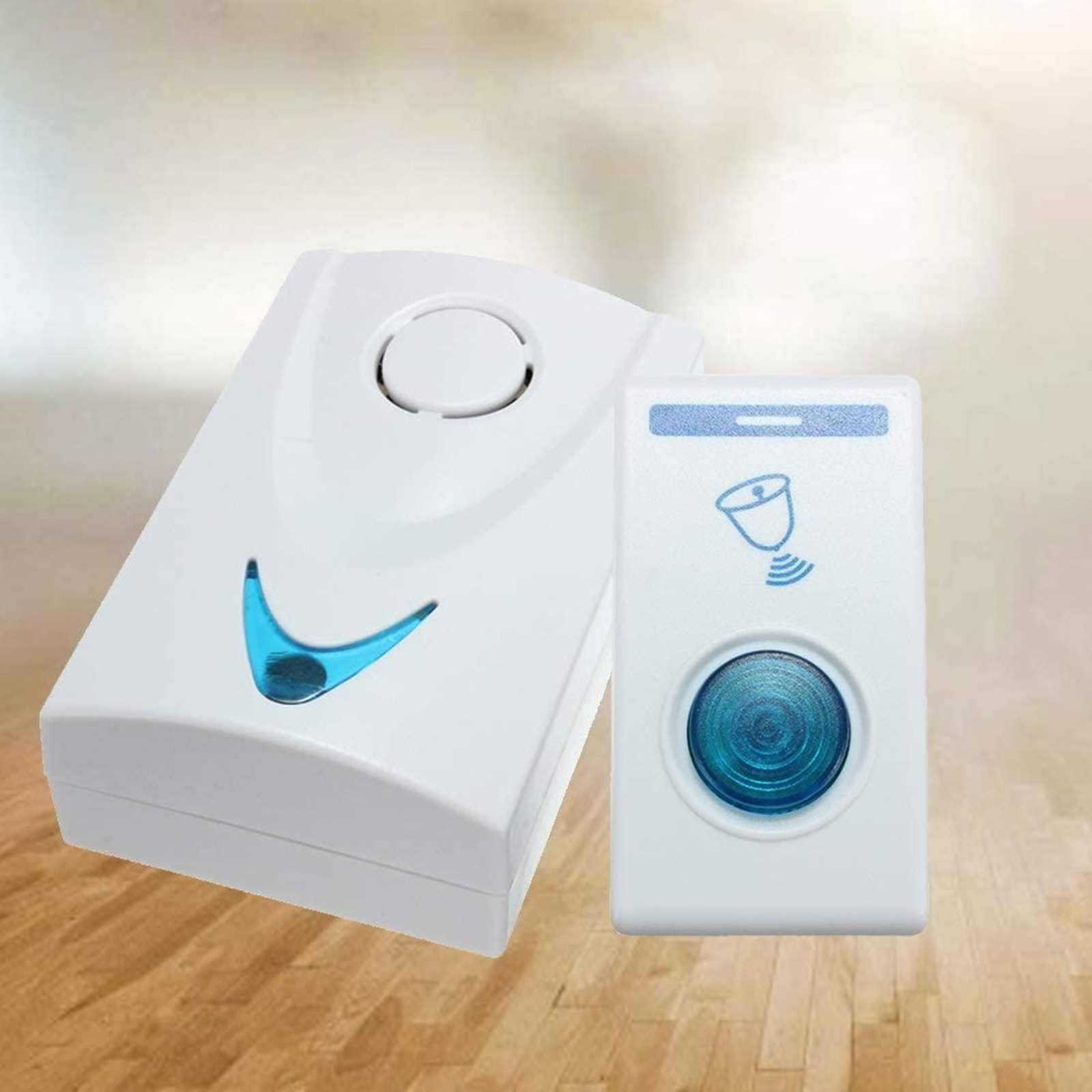 Wireless Doorbell Alert System, Multi-Use Kit Includes 1 x Long Range Receivers and 1 x Transmitter Buttons, White