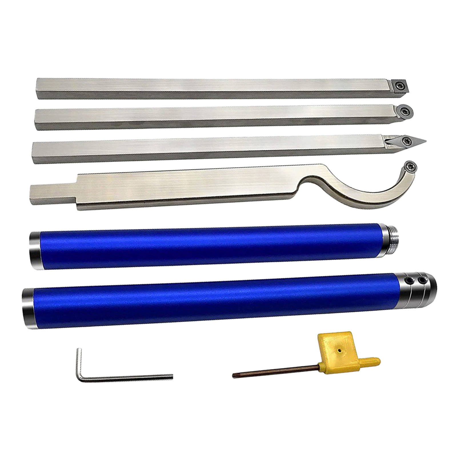 8x Carbide Wood Lathe Tools Professional Aluminum Alloy Insert Cutter Wood Turning Tool Set Handheld Woodturning Woodworking