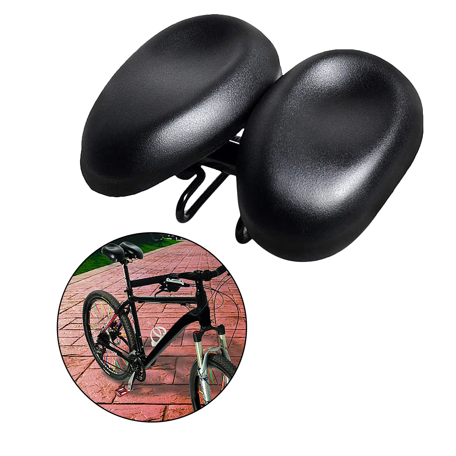 Dual Pad Bike Seat Breathable Comfort Wide Bike Seat Split Waterproof PU Leather Shock Absorbing MTB Bike Saddle Bicycle Saddle