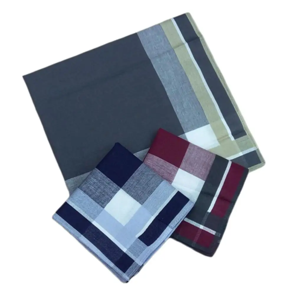 12pcs Plaid Handkerchiefs Classic Soft Hanky  Square Formal Kerchief 16``