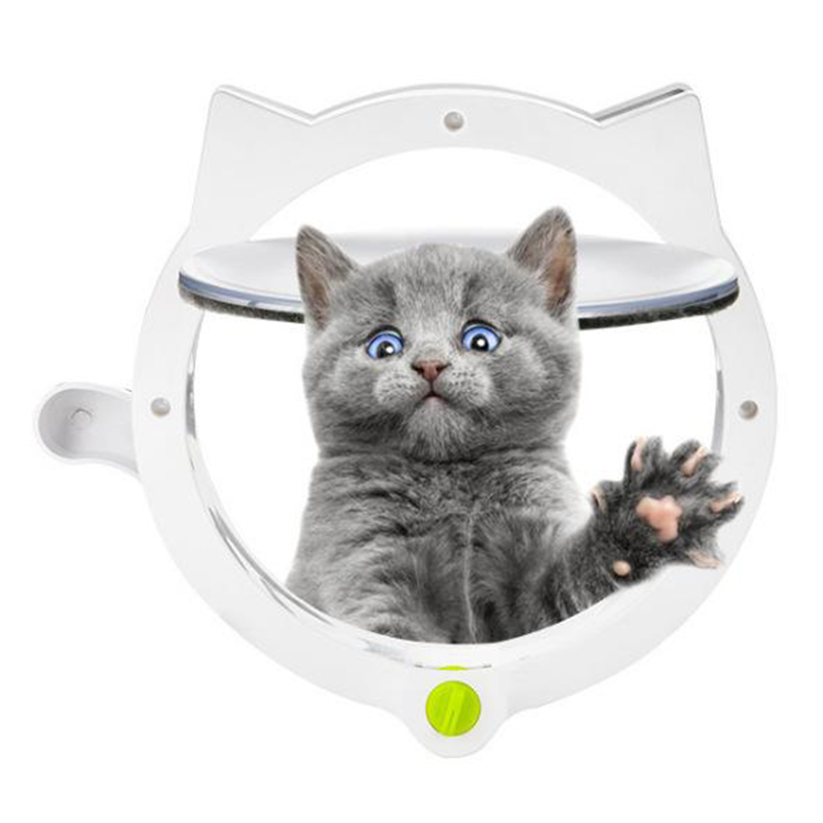 4 Way Lock Cat Flap Door Hidden Litter Box Pet Door for Interior/Exterior Doors