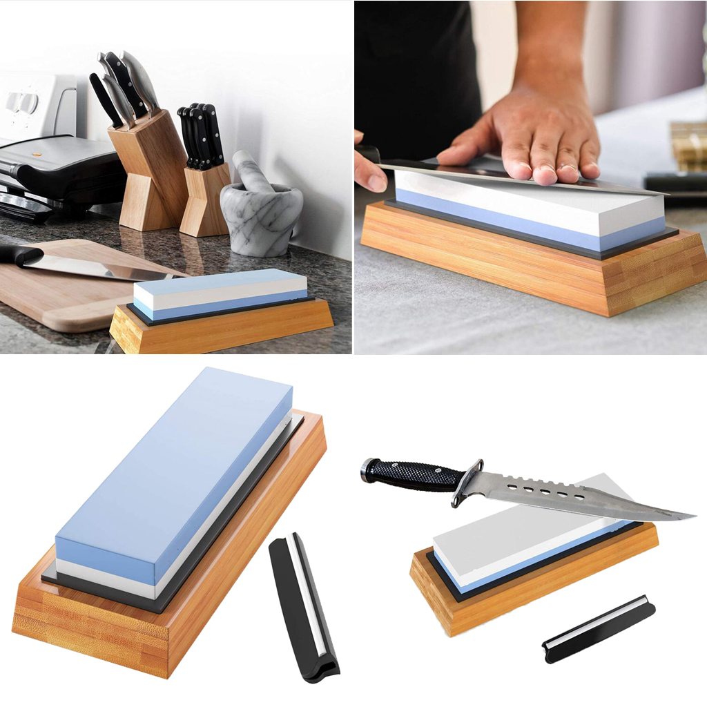 1000/6000 Grit Whetstone Waterstone Sharpener Kit  Sharpenning For Chef