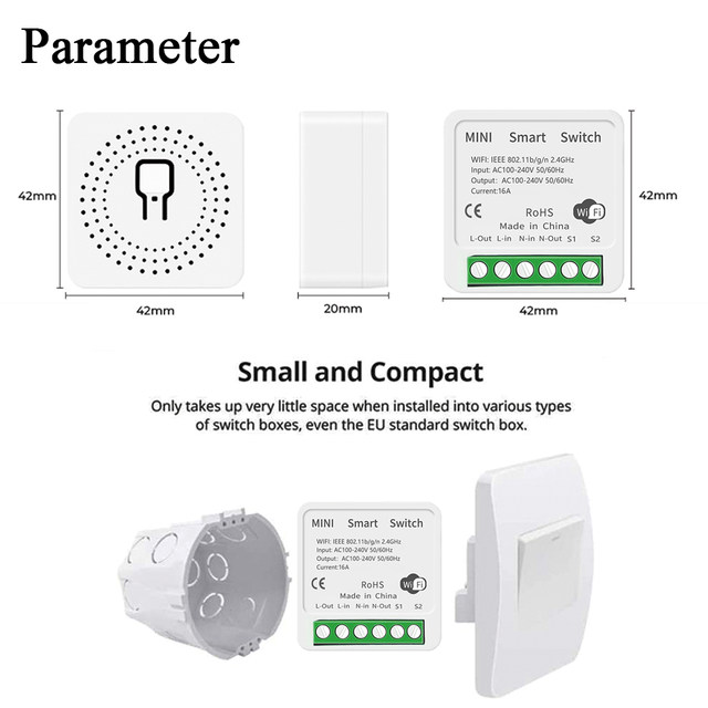 CHINA Single Mini WiFi Smart Switch Control With Regular Wall Switch, Ac at  Rs 450/piece in New Delhi