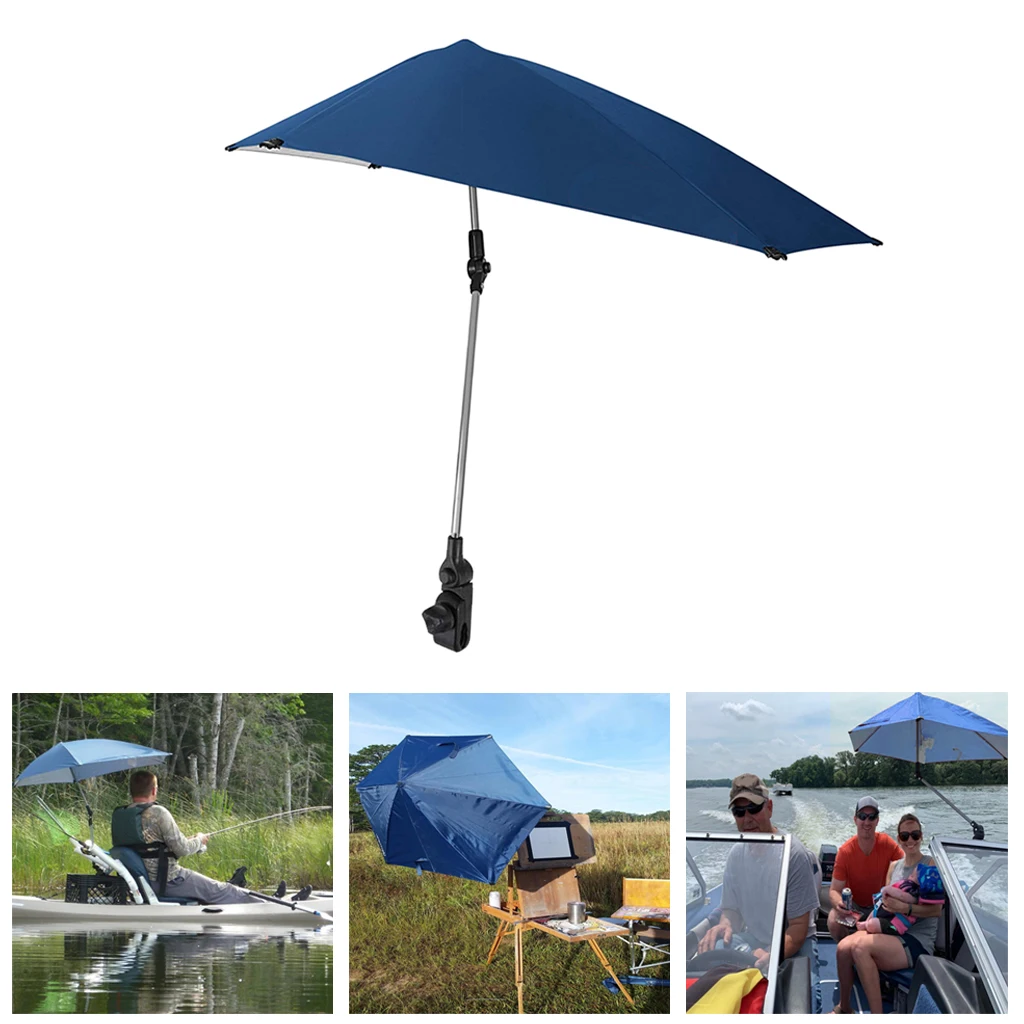 Foldable Adjustable Beach Umbrella Sunshade Protection] Parasol Chair Strollers Camping
