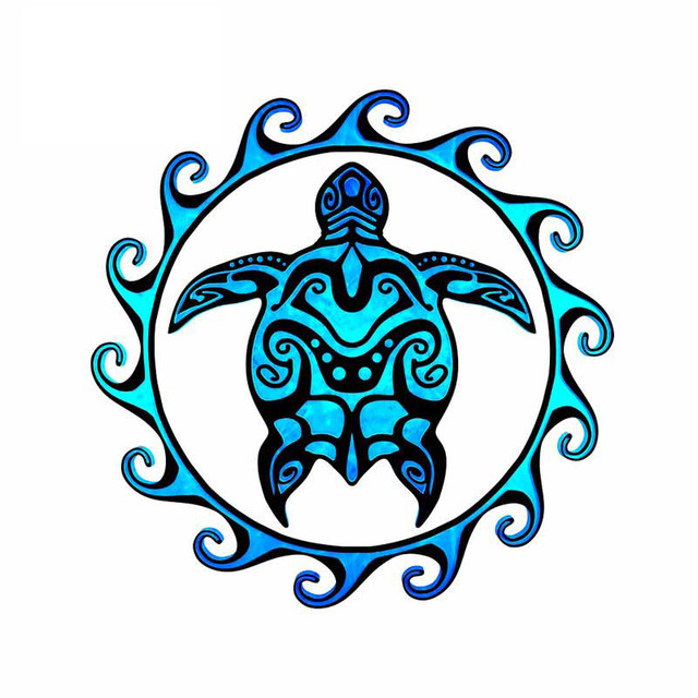 Sea Turtle Beach Ocean Tribal Fishing Boat Car Window Vinyl Decal