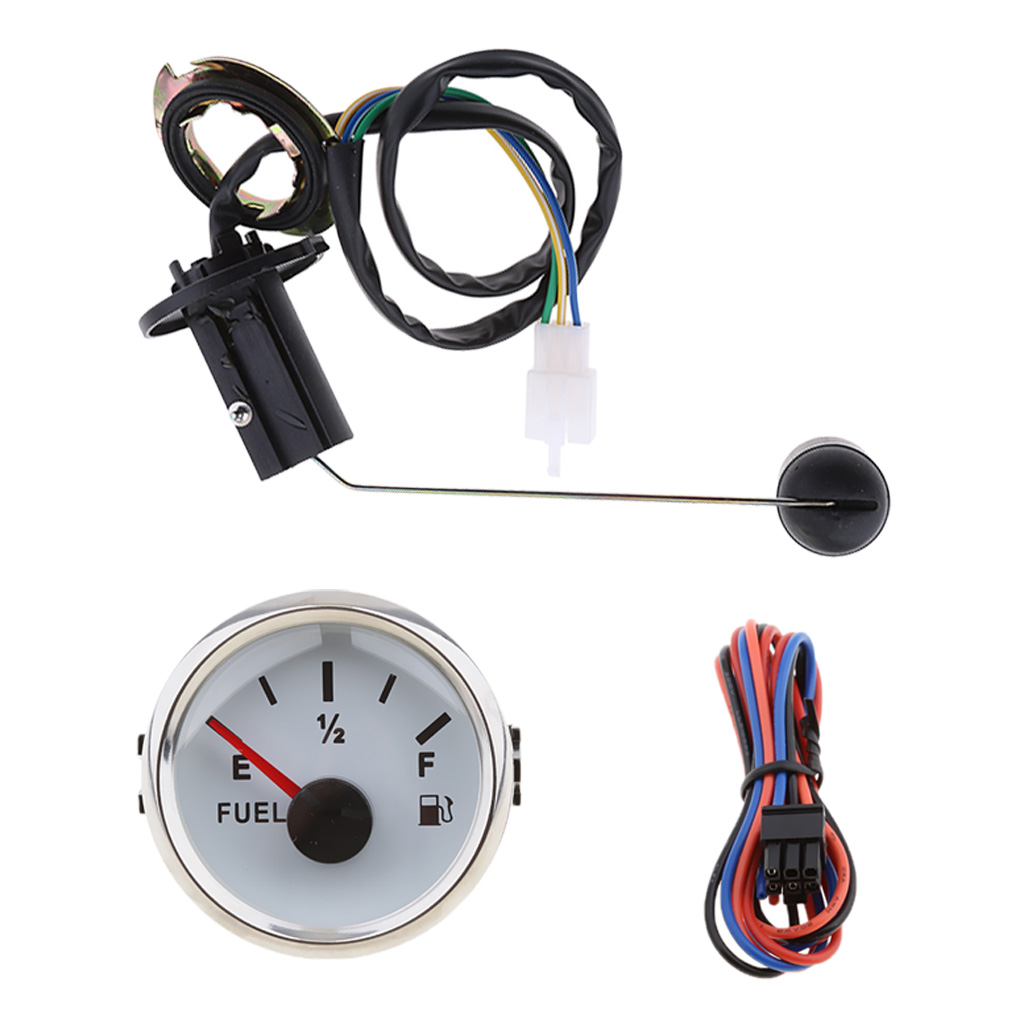 0 to 190ohm Pointer Fuel Level Gauge 2 Inch 52mm, Waterproof Stainless Stress