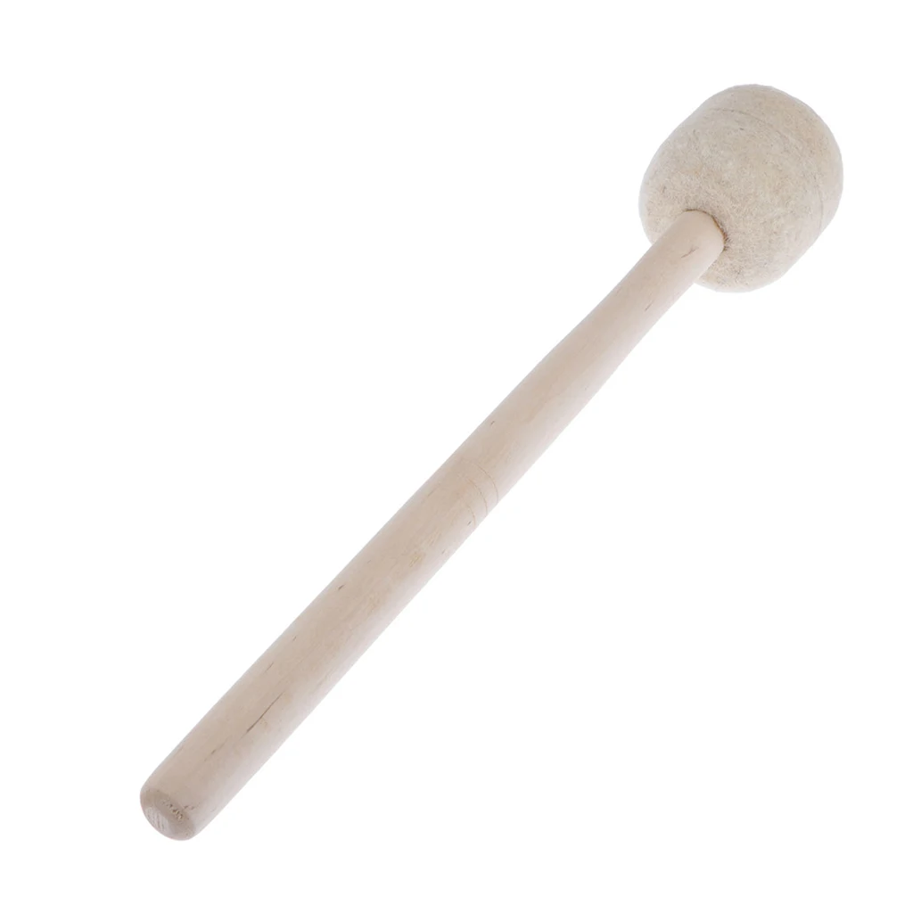 Heavy Duty Bass Drum Mallet Wool Felt Head Percussion Accessory Wooden