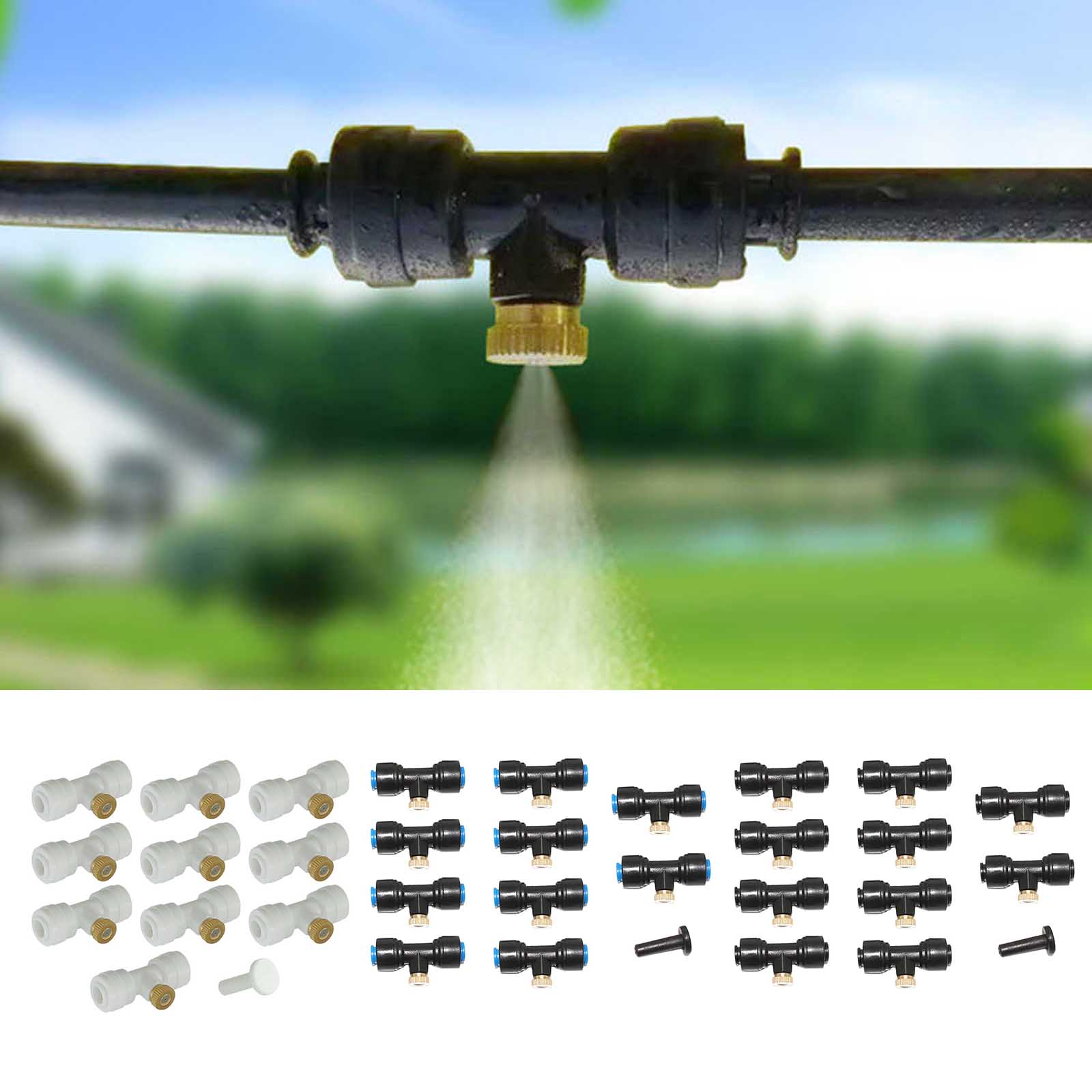 10 Set Misting Nozzles Outdoor Spray Cooling System Replacement Nozzles Greenhouse Cooling Humidifying Cooling Nozzle