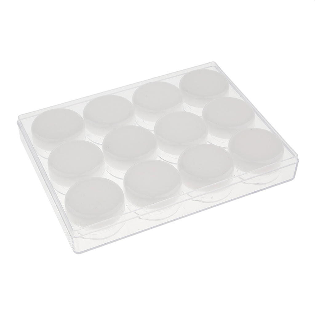 12 Pieces Empty Cosmetic Pot Jar Tin Screw Lid Craft Plastic Container Box