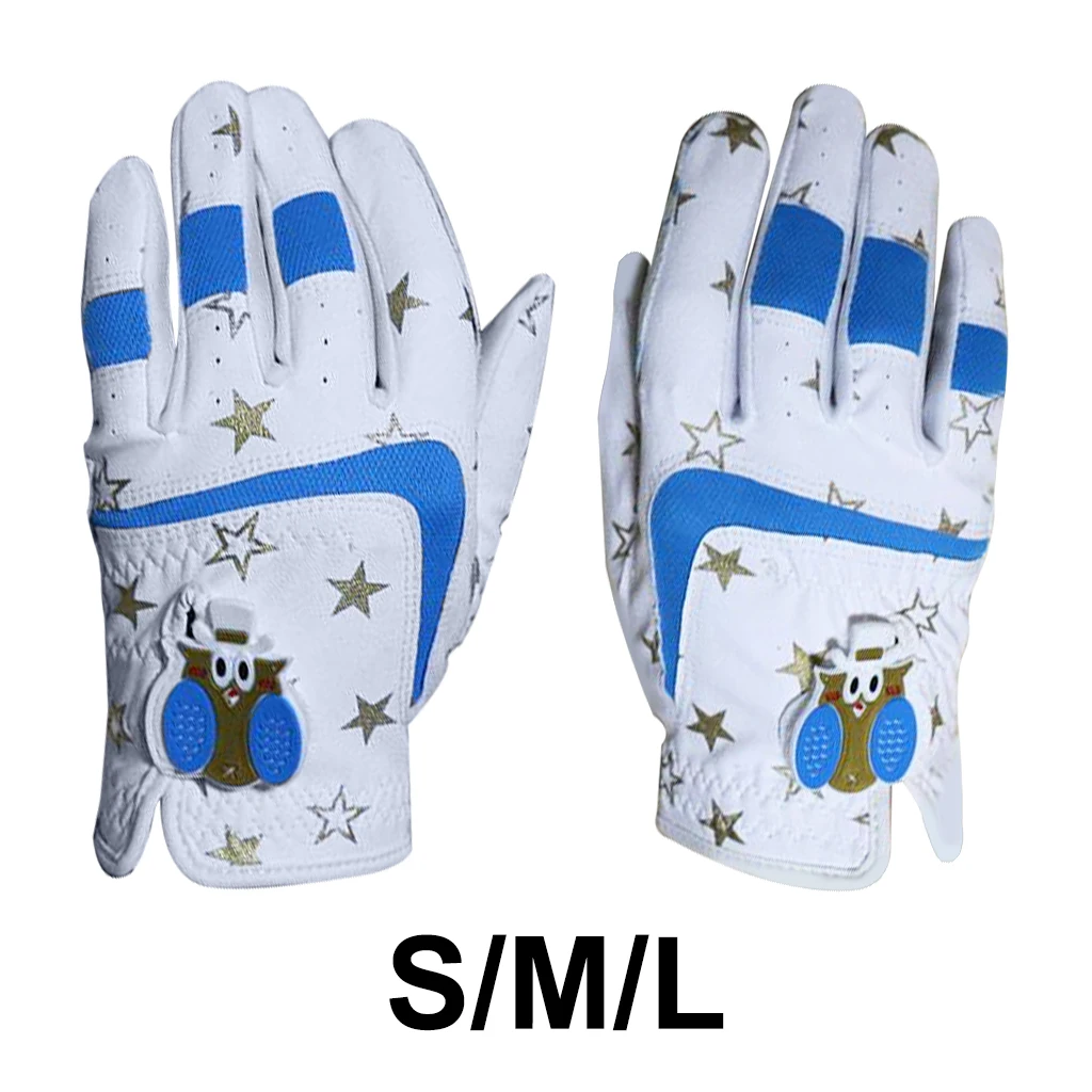 1Pair Durable Kids` Golf Gloves Left Right Hand Leather Breathable All Sizes