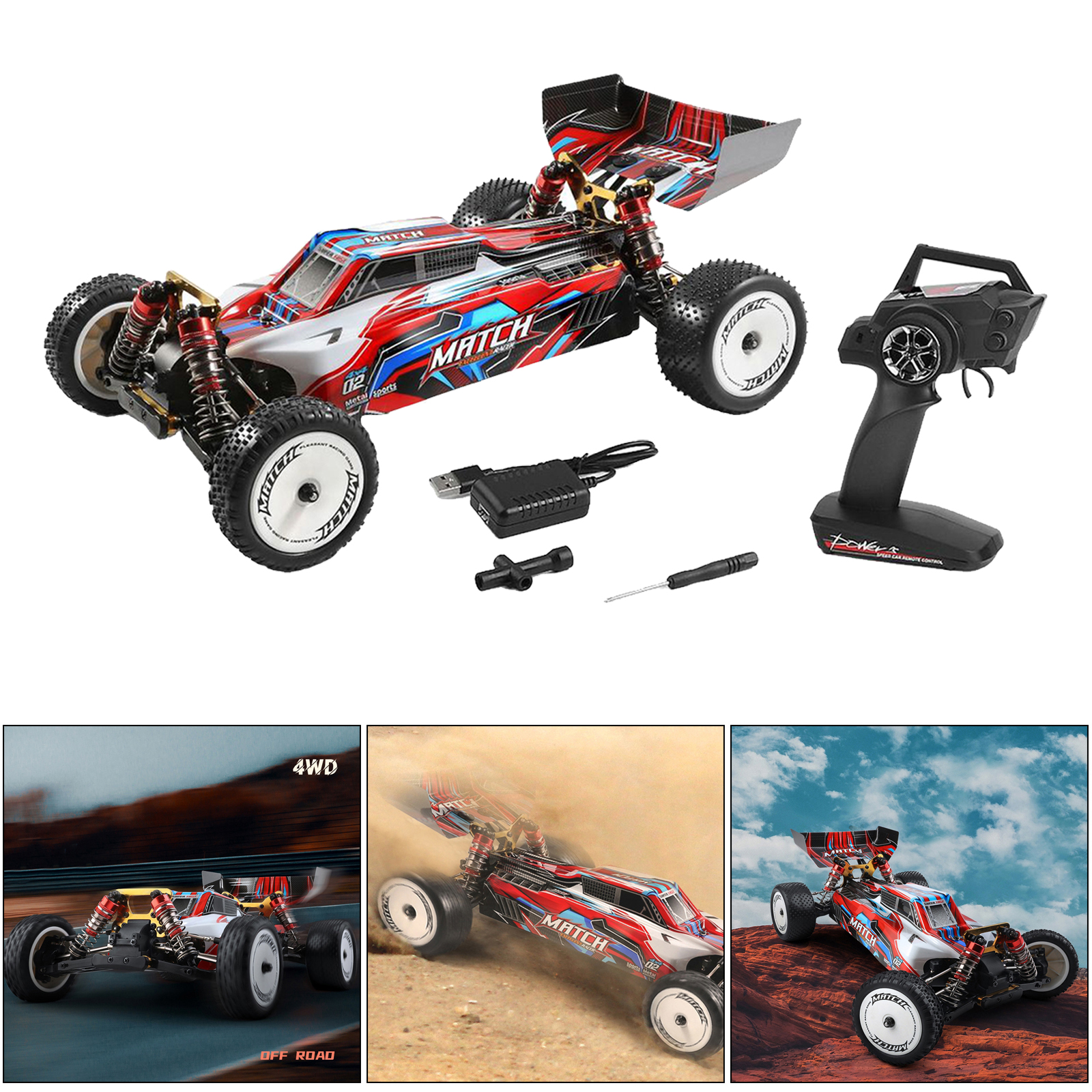 Wltoys 1/10 45km/h High Speed 2.4G 4WD Racing RC Car Off-Road  Car