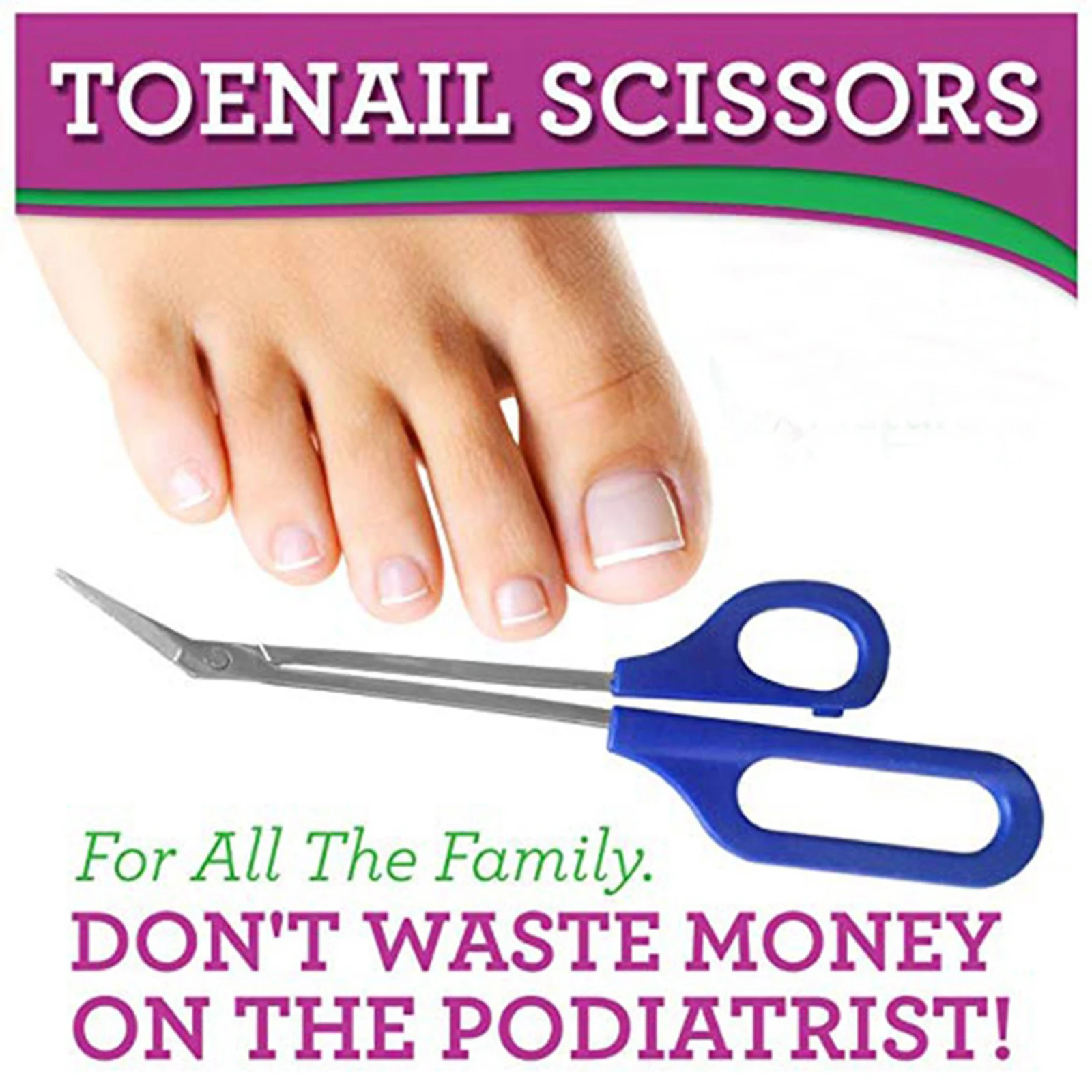 Long Handle Toenail Scissors for Seniors - Perfect  for Easy Use - Toe Clippers for Men and Women