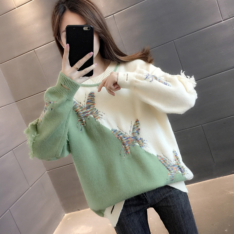 Pullover Women's Sweater Fashion Knitted Embroidered Sweater Autumn Winter Oversized Woman Sweaters Pullover Women's Sweater Fashion Knitted Embroidered Sweater Autumn Winter Oversized Woman Sweaters