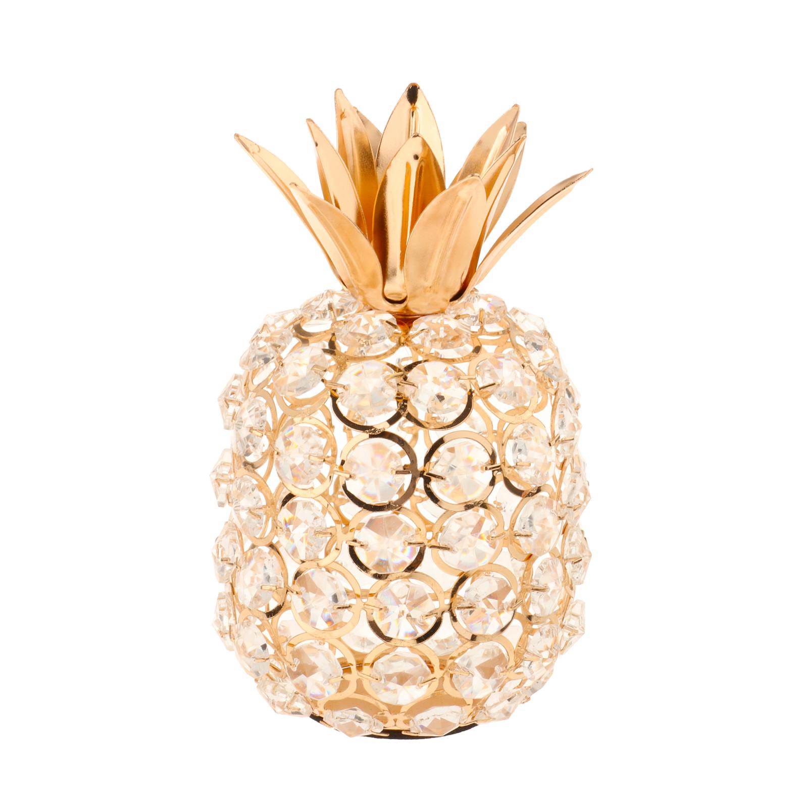 Sparkling Crystal Studded Pineapple Ornament Figurine Tabletop Statue Decor