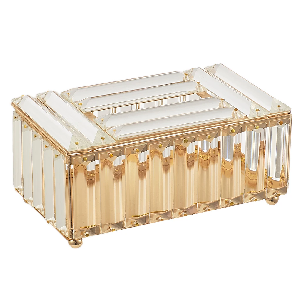 Luxury Crystal Tissue Box Holder, 23x13x10cm / 9.06x5.12x3.94inch, Gold
