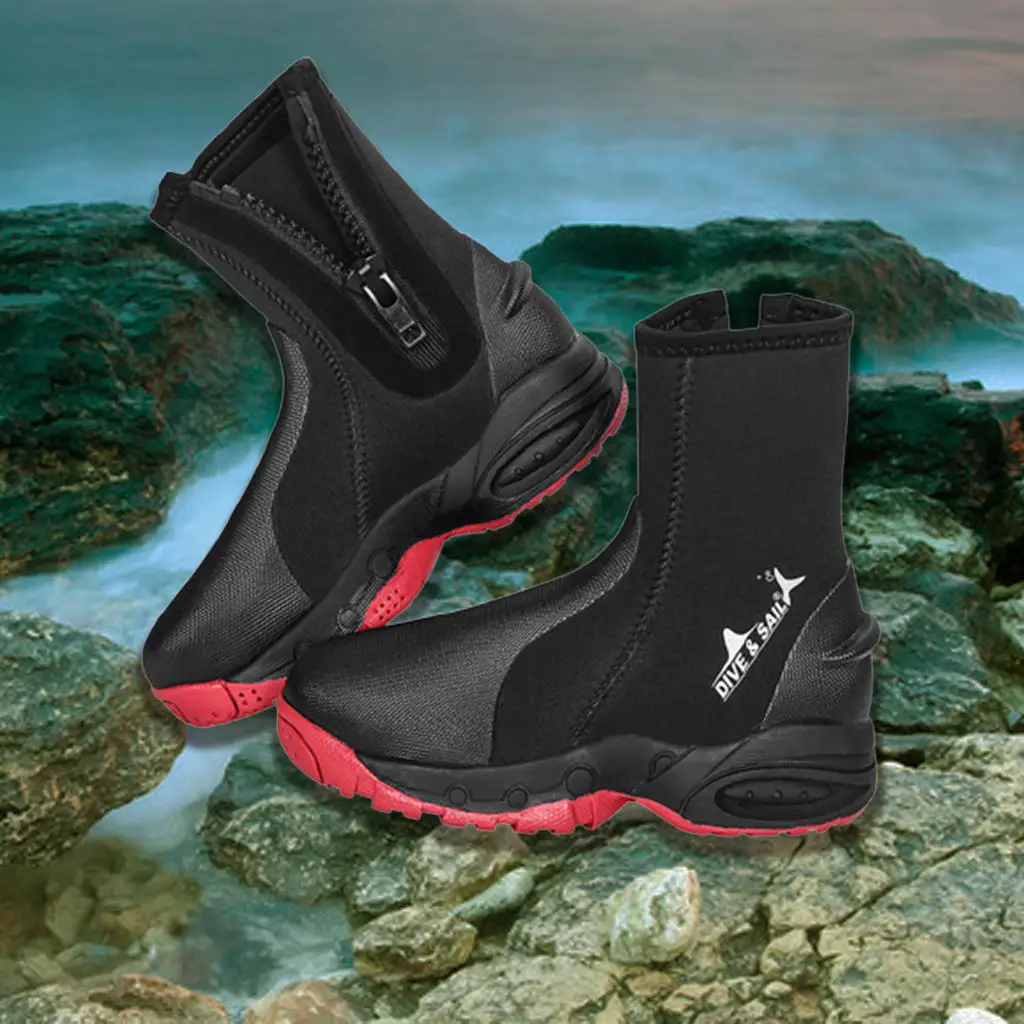 5mm Neoprene Diving Shoes Warm Coldproof Swim Wetsuit Boots Sailing Diving Booties Anti-Slip Water Shoes for Swimming Snorkeling