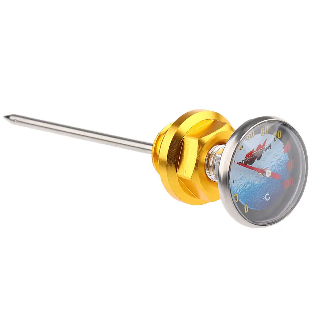 14.5cm Motorcycle Oil Tank Dipstick with Temperature Gauge for Scooter ATV Convenient to use great helper for motorcycle / car