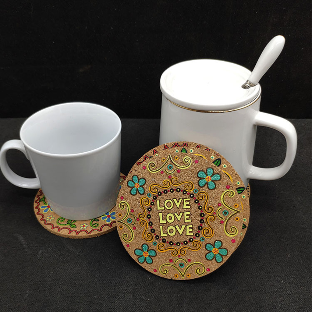 Drink Coasters Southeast Asia Tabletop Mats Stain Protection for Kinds of Mugs and Cups