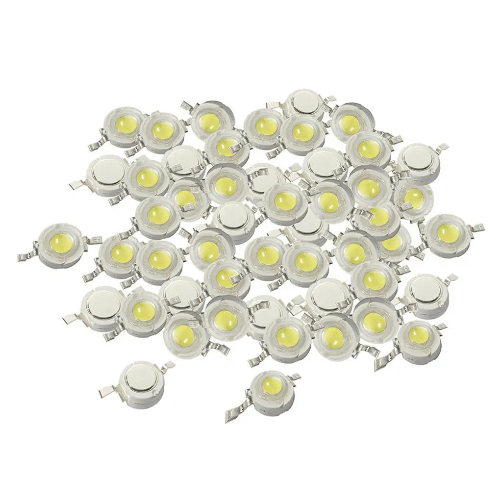 50pcs/pack 1W High Power SMD Beads LED COB Diode Chip -  WHITE
