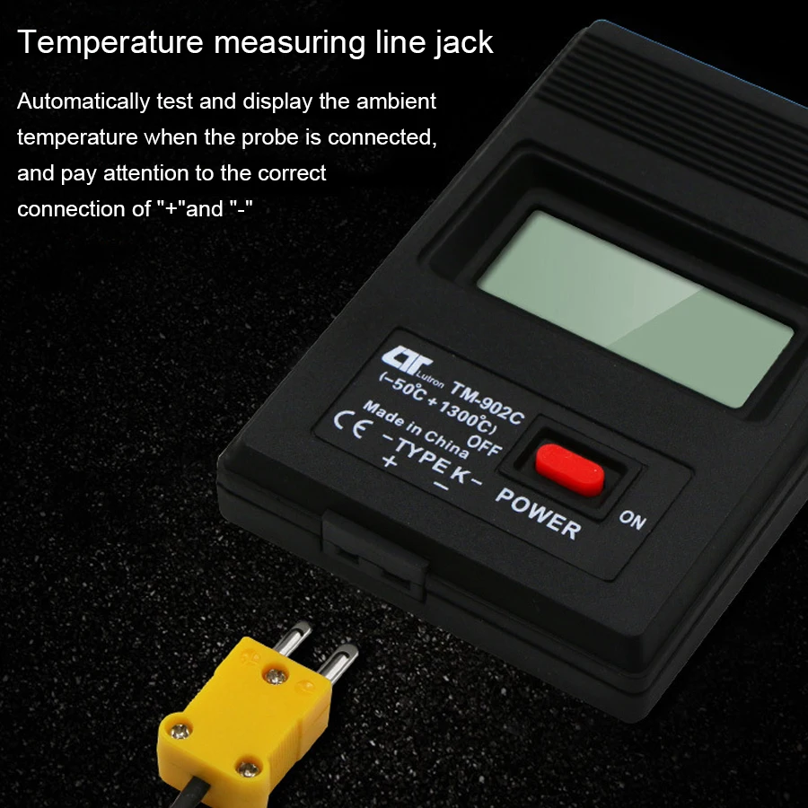 TM-902C LCD K Type Thermometer Meter Single Input Thermocouple Probe Jf 