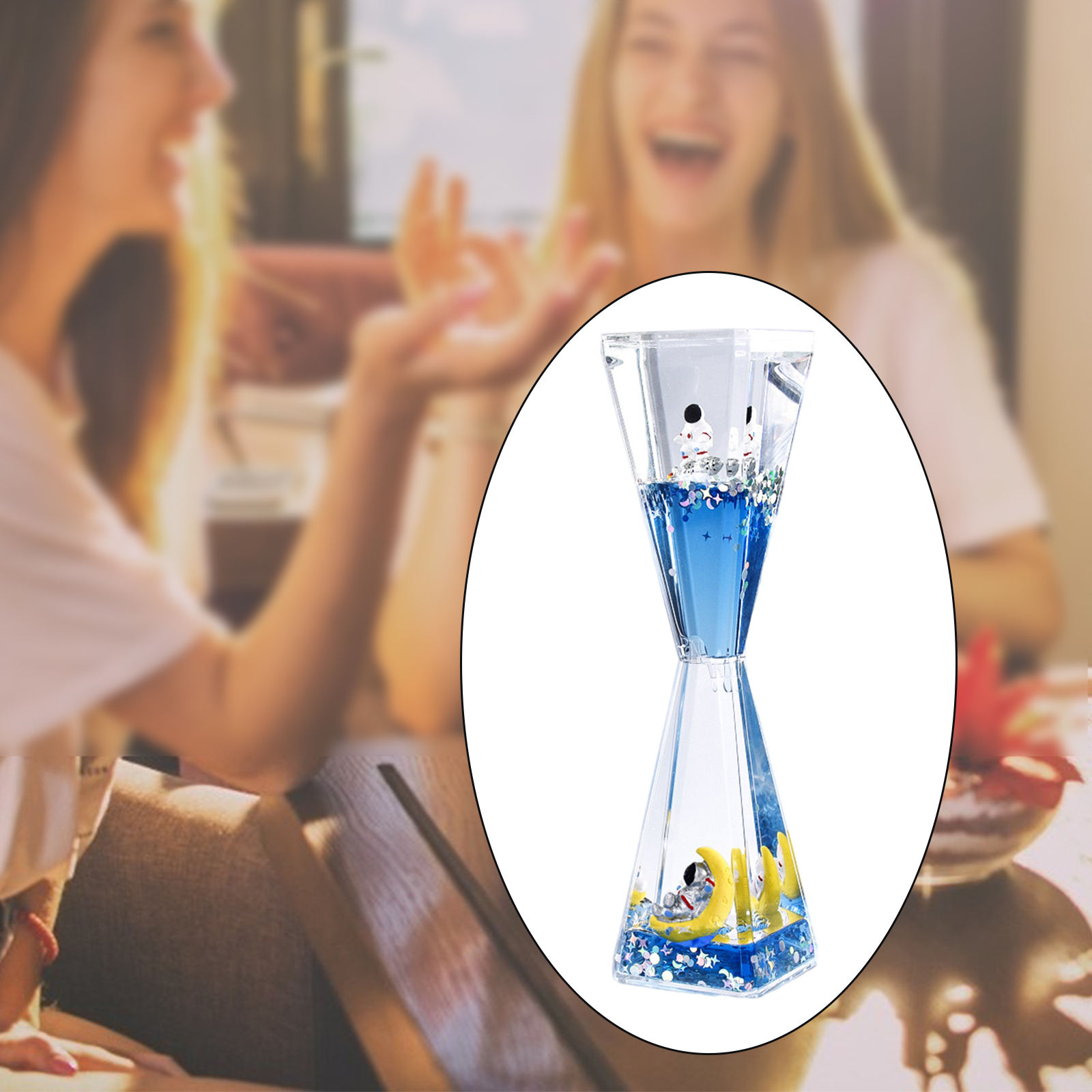 Mysterious Flowing Liquid Decompression Hourglass Watch Accessories