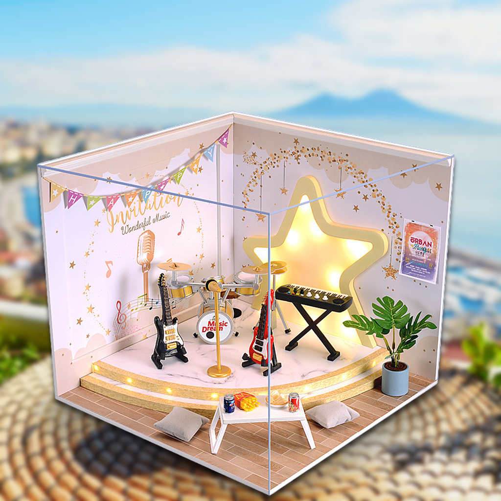Handcraft 1:12 Dollhouse Music Room for Girls Valentine Christmas Gift Toy
