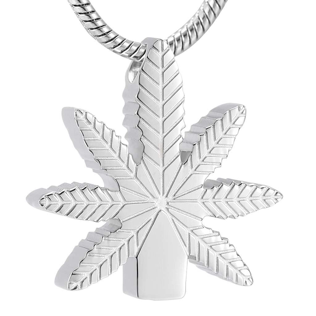 Unique Leaf Shaped Pendant Pet Memorial Keepsake Urn Pendant for Ashes Hair