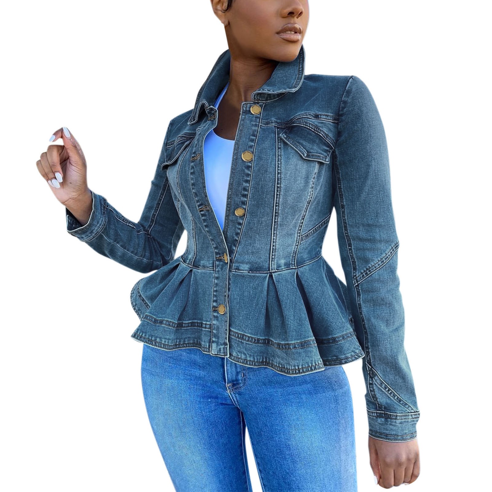 guess denim peplum jacket